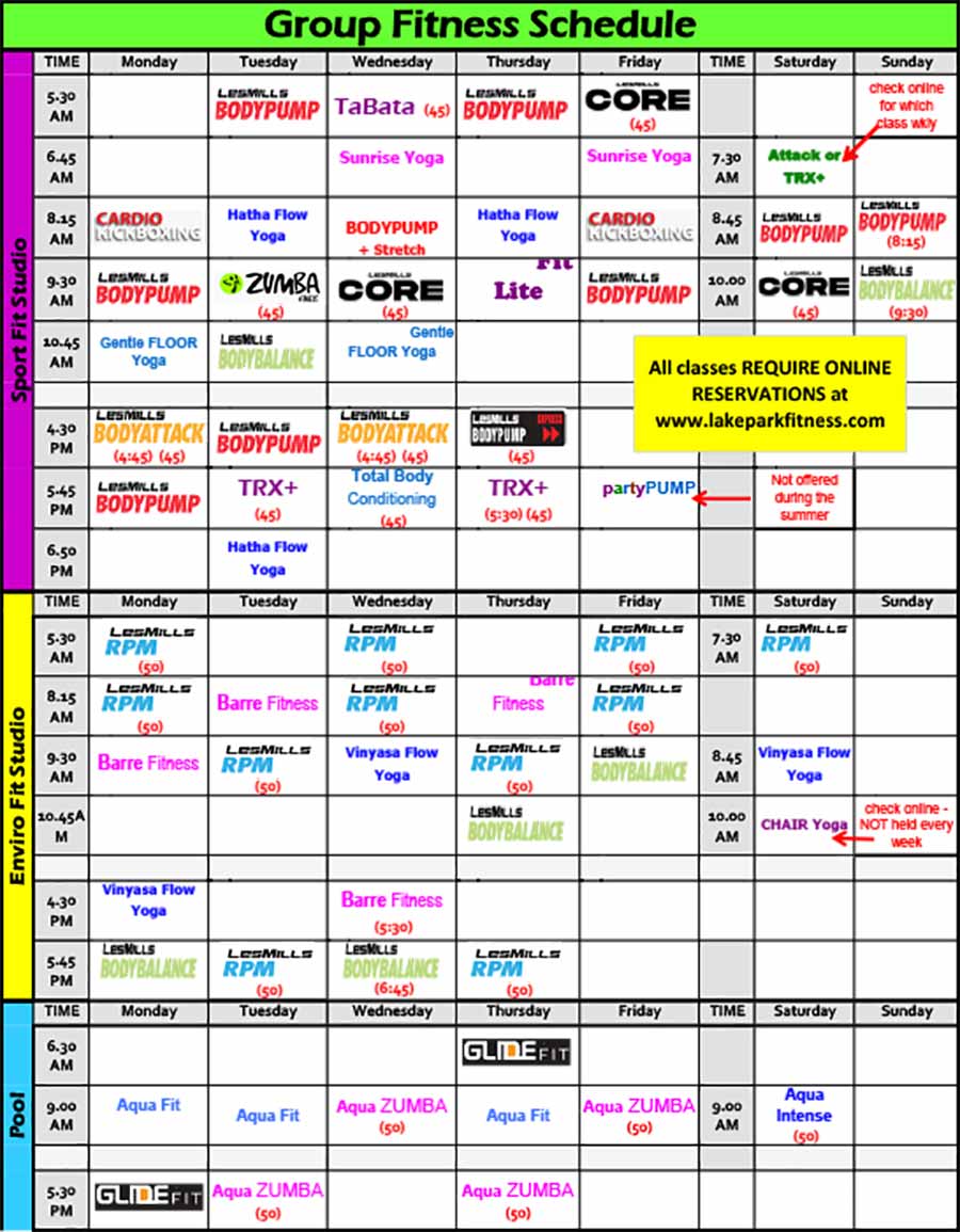 Group Fitness Schedule